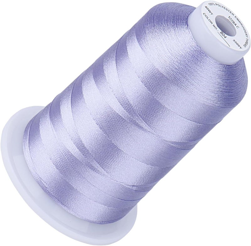 simthread 5500Yds Embroidery Thread, 5000M High-Yardage 40WT 100% Polyester Thread – 170+ Vivid Colors, High-Speed Rated – Compatible with Brother, Singer, Janome & More - Lavender 804 - Image 1